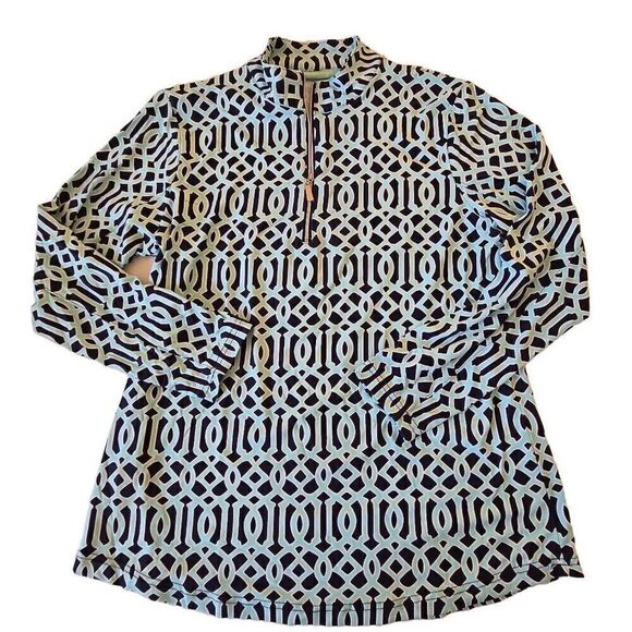 Anthonys Resort Wear Womens Quarter Zip Sun Protection Long Sleeve Top Medium - Picture 5 of 11